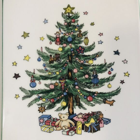 Vintage Christmastime Nikko Serving Ceramic Snack Cheese Board 9" x 5-3/4" Japan - Picture 5 of 8